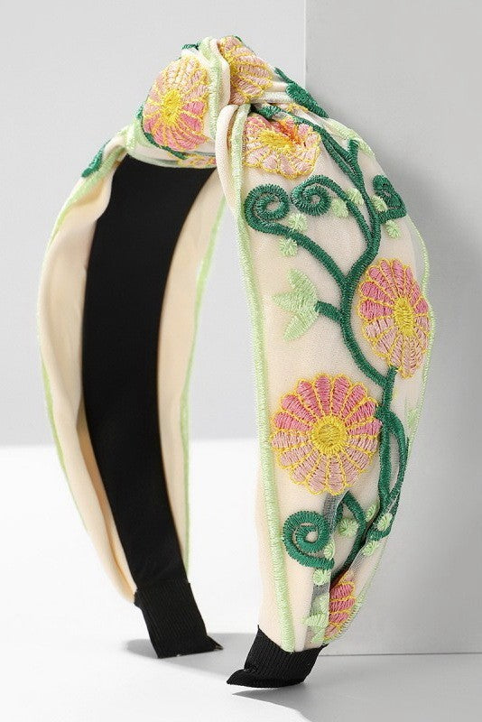 COLORFUL FLORAL EMBROIDERY HAIR BAND HEADBAND | 40HB170