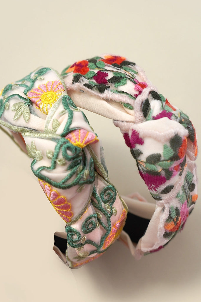 COLORFUL FLORAL EMBROIDERY HAIR BAND HEADBAND | 40HB170