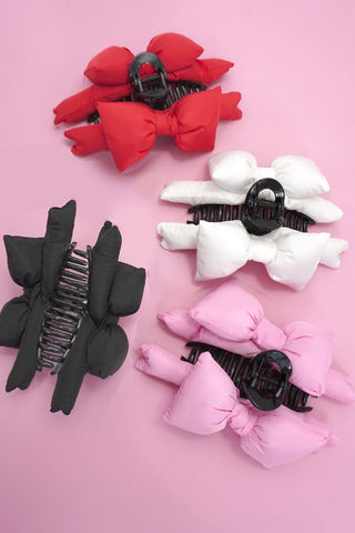 LARGE TRENDING PUFFY BOW RIBBON HAIR CLAW CLIPS | 40H927