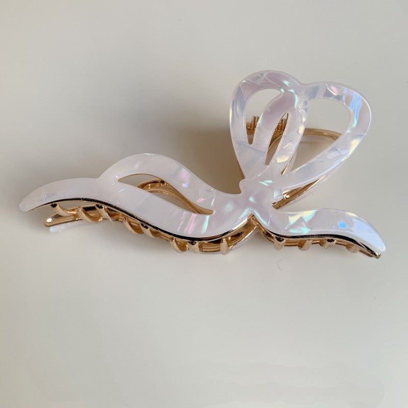 PREMIUM PVC TOILE PATTERN BOW HAIR CLAW CLIPS | 40H928