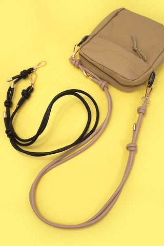 VEGAN ROPE PURSE BAG CHARM KEYCHAIN | 40KC152