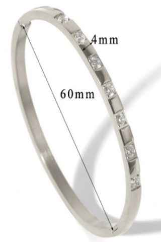 18K STAINLESS STEEL TARNISH FREE RHINESTONE BANGLE | 40B5146