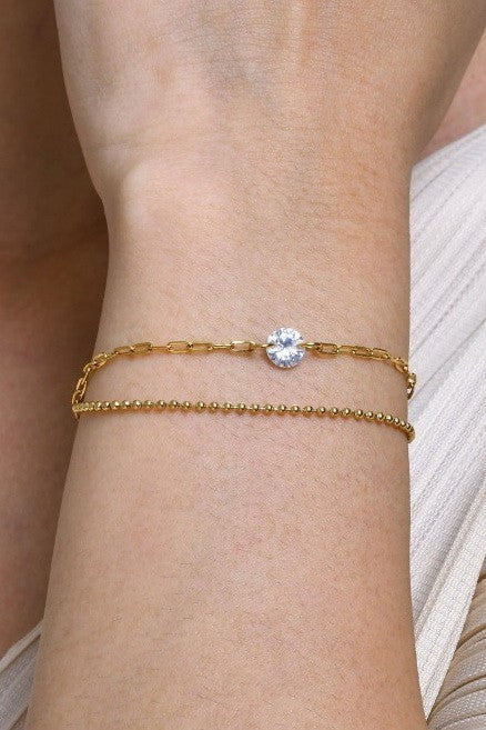 18K STAINLESS STEEL TARNISH FREE HEART BRACELET | 40B5147