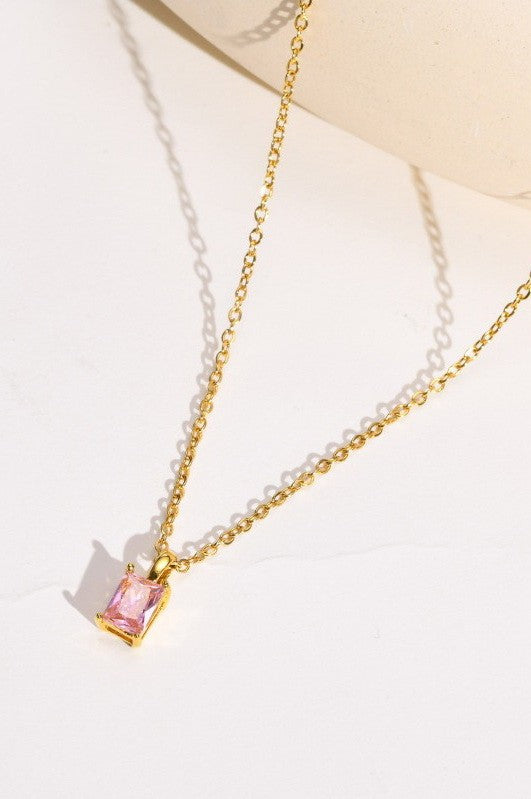 18K STAINLESS STEEL TARNISH FREE GLASS NECKLACE | 40NK9444