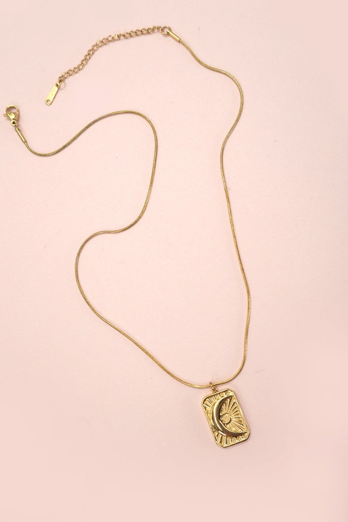 18K STAINLESS STEEL TARNISH FREE MOON NECKLACE | 40NK9446