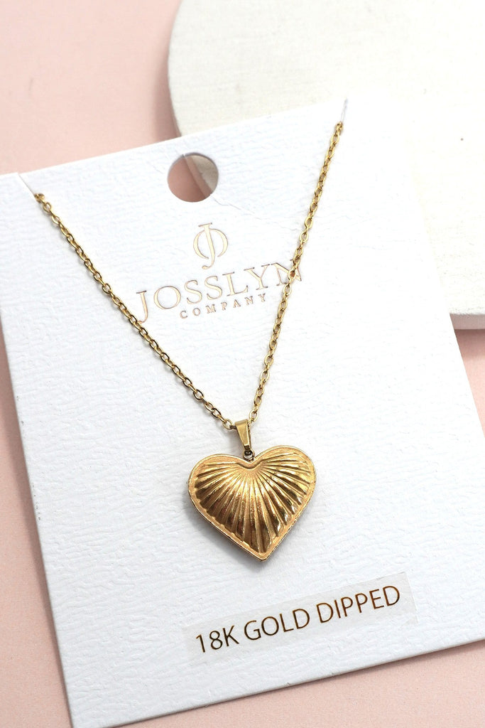 18K STAINLESS STEEL TARNISH FREE HEART NECKLACE | 40NK9449