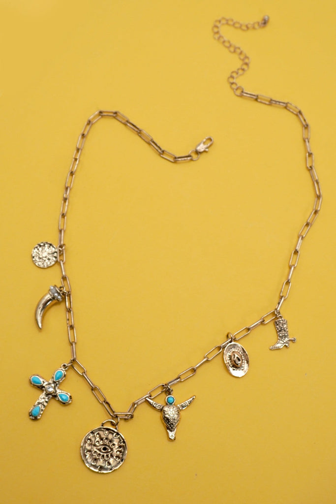 CHARM NECKLACE-WESTERN CROSS COWBOY HAT | 80N91684