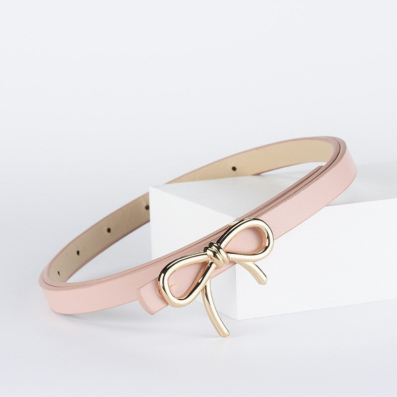 SMOOTH BOW SHAPED BUCKLE FAUX LEATHER BELT | 40BT650