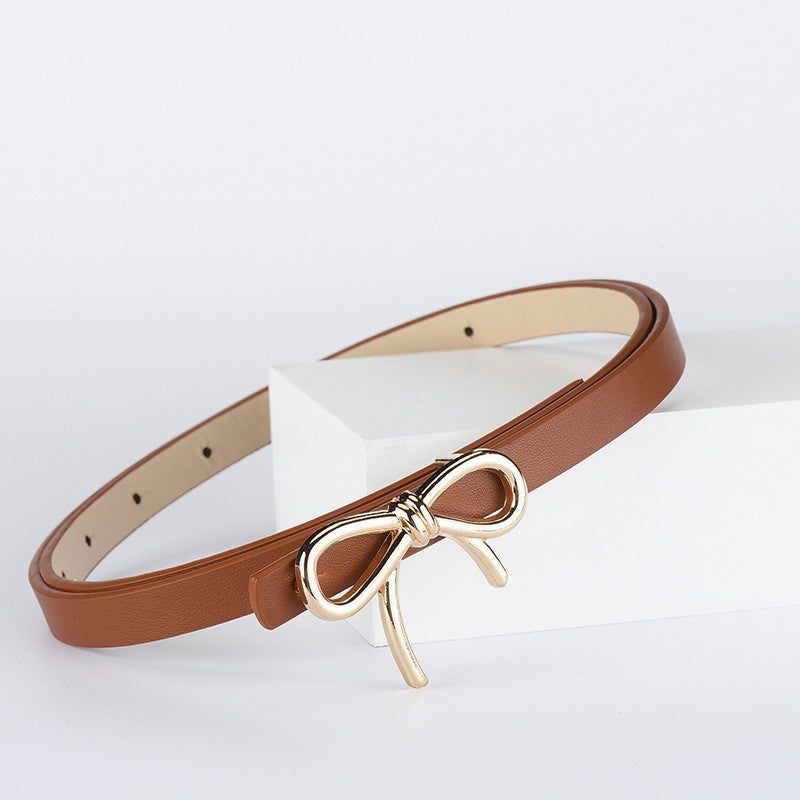 SMOOTH BOW SHAPED BUCKLE FAUX LEATHER BELT | 40BT650