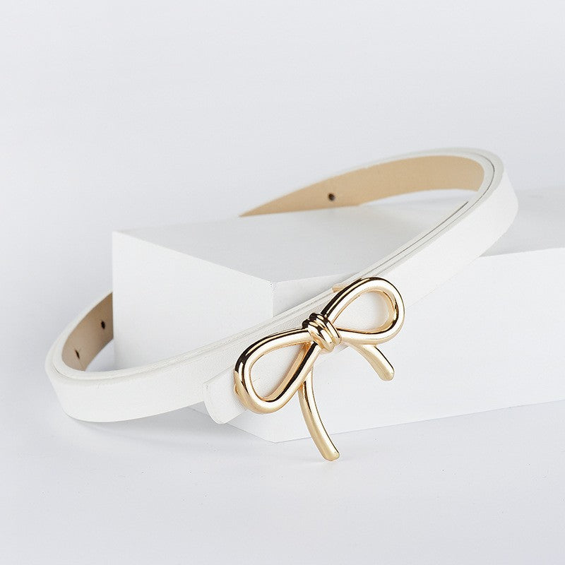 SMOOTH BOW SHAPED BUCKLE FAUX LEATHER BELT | 40BT650