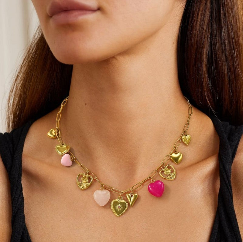 18K STAINLESS STEEL TARNISH FREE CHARM NECKLACE | 40NK9451