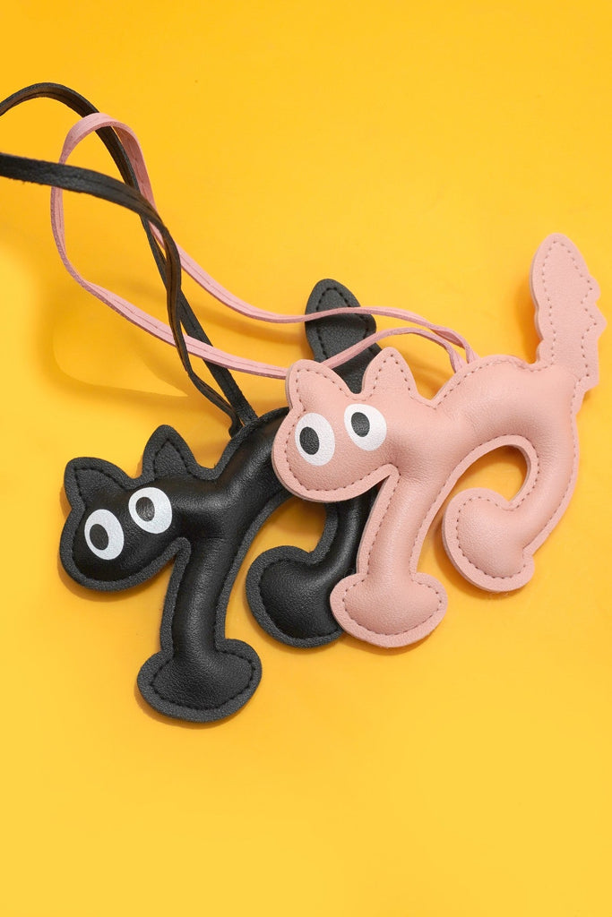 VEGAN LEATHER CAT BAG CHARM KEYCHAIN | 40KC155