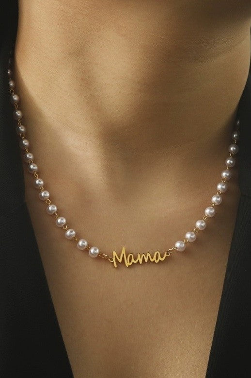 18K STAINLESS STEEL TARNISH FREE MAMA NECKLACE | 40NK9454
