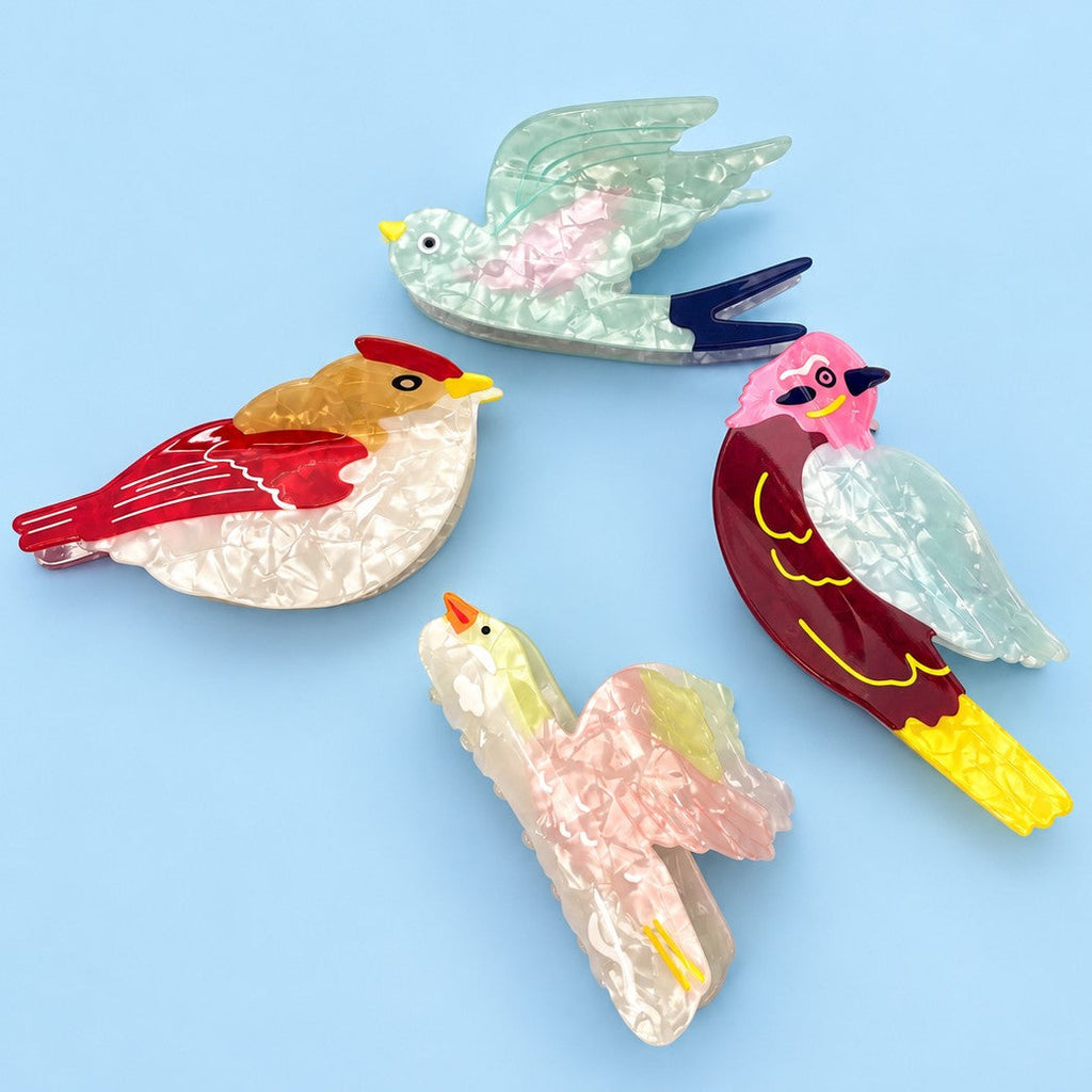 Whimsical Colorful Bird Hair Claw Clips | 40H1228
