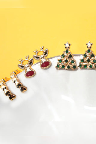 CHRISTMAS TREE RUDOLPH STUD HOOP SET EARRINGS | 80E6660