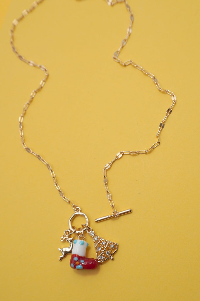 CHARM NECKLACE-CHRISTMAS SOCKS TREE RUDOLPH | 80N91712