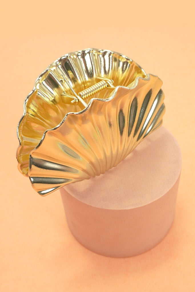 SEASHELL  GOLD SILVER ALLOY HAIR CLAW HAIR CLIP | 40H934