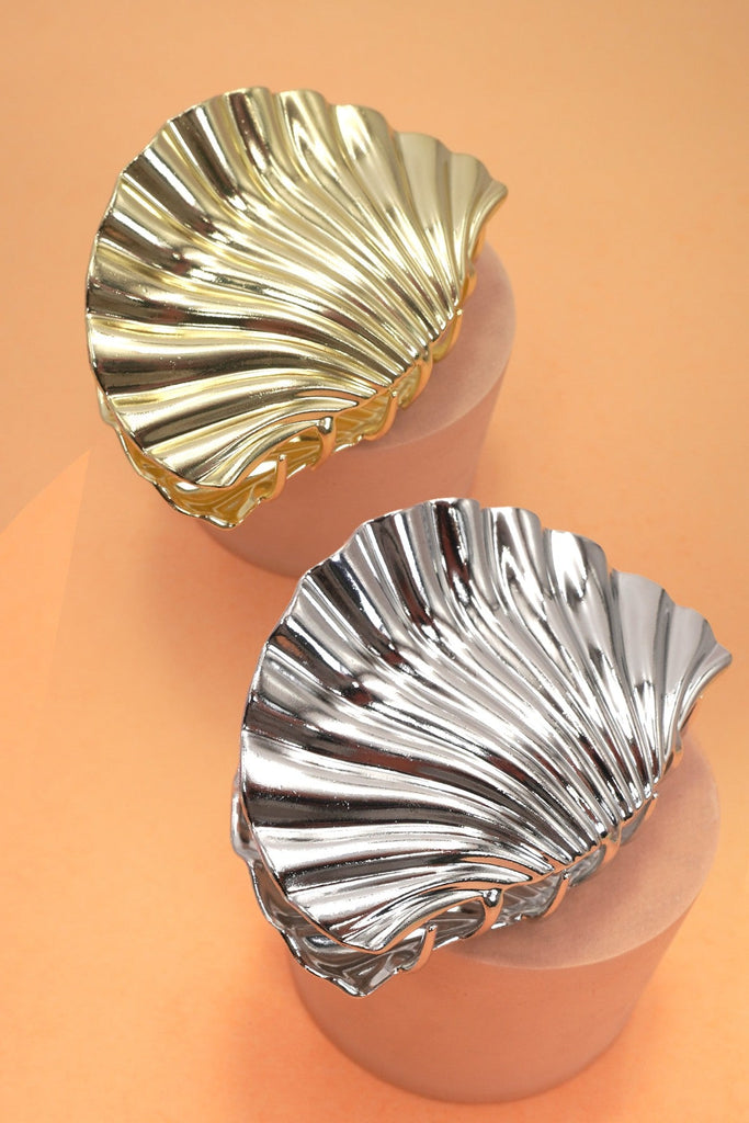 SEASHELL  GOLD SILVER ALLOY HAIR CLAW HAIR CLIP | 40H934
