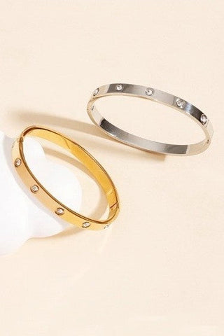 18K NON-TARNISH WATERPROOF STAINLESS STEEL BANGLE | 40B5153