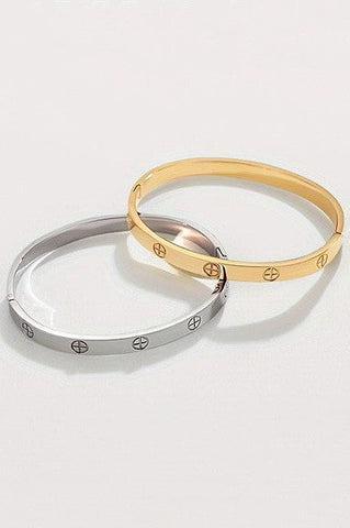 18K NON-TARNISH WATERPROOF STAINLESS STEEL BANGLE | 40B5155