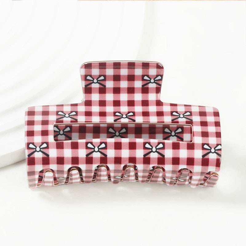 JUMBO  BOW HEART RECTANGLE HAIR CLAW CLIPS | 40H935