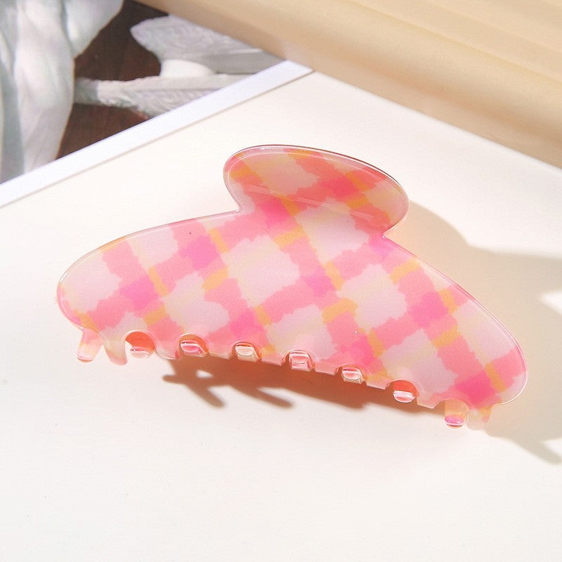 LARGE CHECKER OVAL HAIR CLAW CLIPS | 40H937