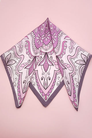 TRADITIONAL AZTEC PRINT SILKY FEEL BANDANA SCARF | 40SC642