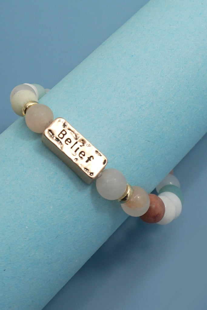 NATURAL STONE BELIEF BLESSED PERSONALIZED BRACELET | 40B5161