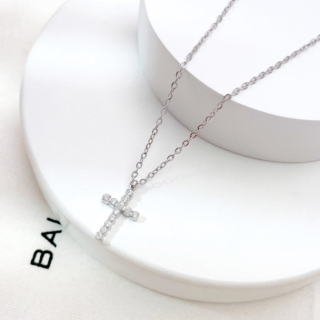 18K STAINLESS STEEL TARNISH FREE CROSS NECKLACE | 40NK9482