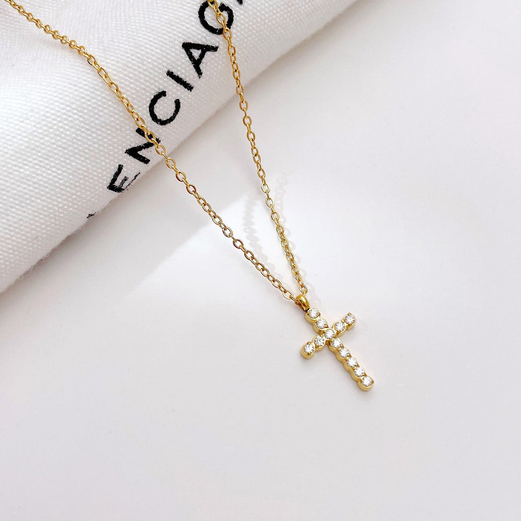 18K STAINLESS STEEL TARNISH FREE CROSS NECKLACE | 40NK9482