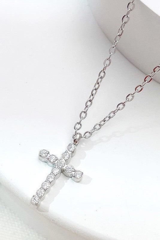 18K STAINLESS STEEL TARNISH FREE CROSS NECKLACE | 40NK9482