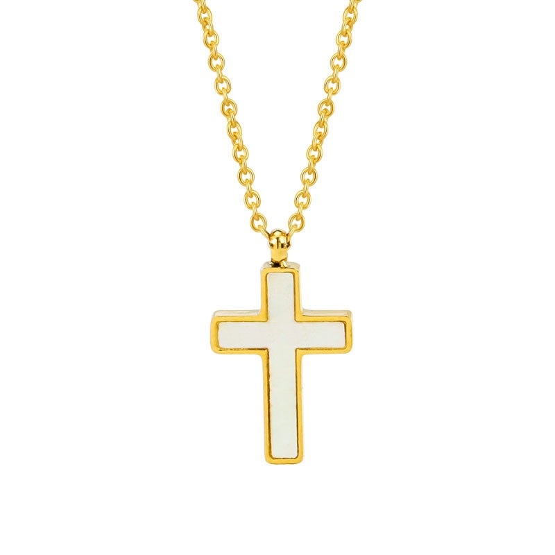 18K STAINLESS STEEL TARNISH FREE CROSS NECKLACE | 40NK9485