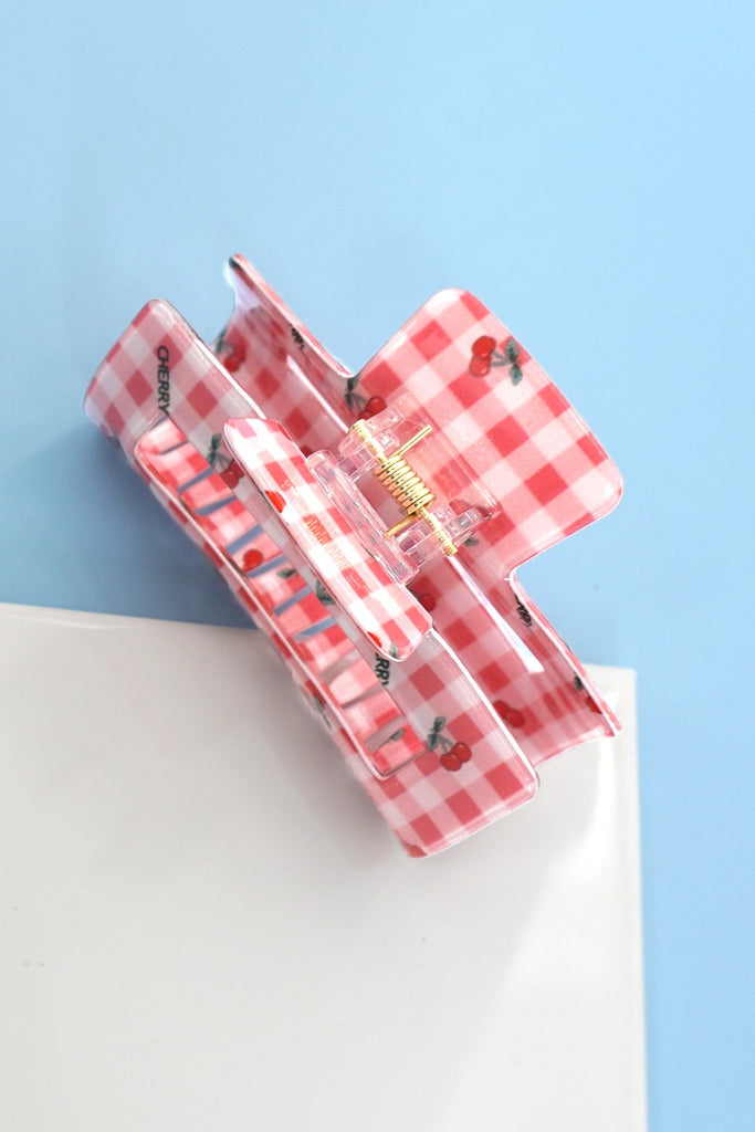 CHECKER CHERRY HAIR CLAW CLIPS | 40H943