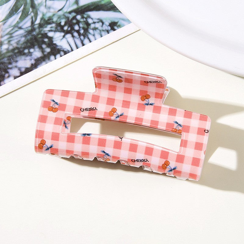 CHECKER CHERRY HAIR CLAW CLIPS | 40H943