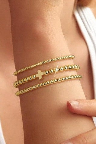 CROSS MULTILAYER BALL CHAIN BRACELET | 40B5165