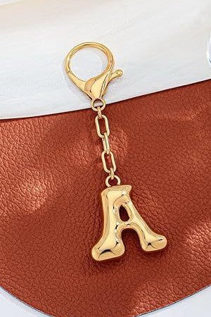 Bubble Letter Monogram Bag Charm Key Chain | 40KC161