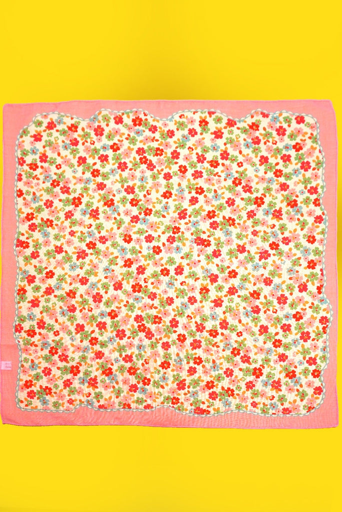 DITSY PRINT SILKY FEELING BANDANA SCARF | 40SC645