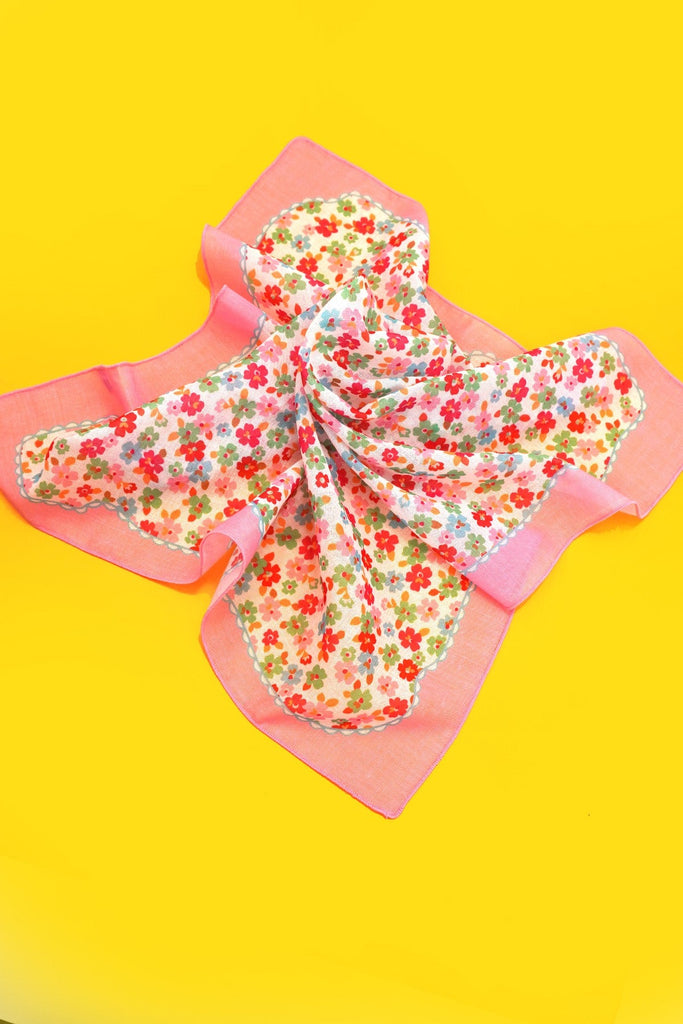 DITSY PRINT SILKY FEELING BANDANA SCARF | 40SC645