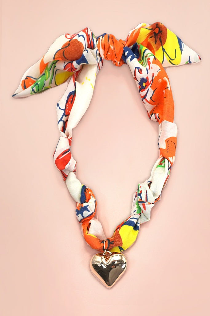 HANDMADE SCARF NECKLACE - HEART | 80N91791