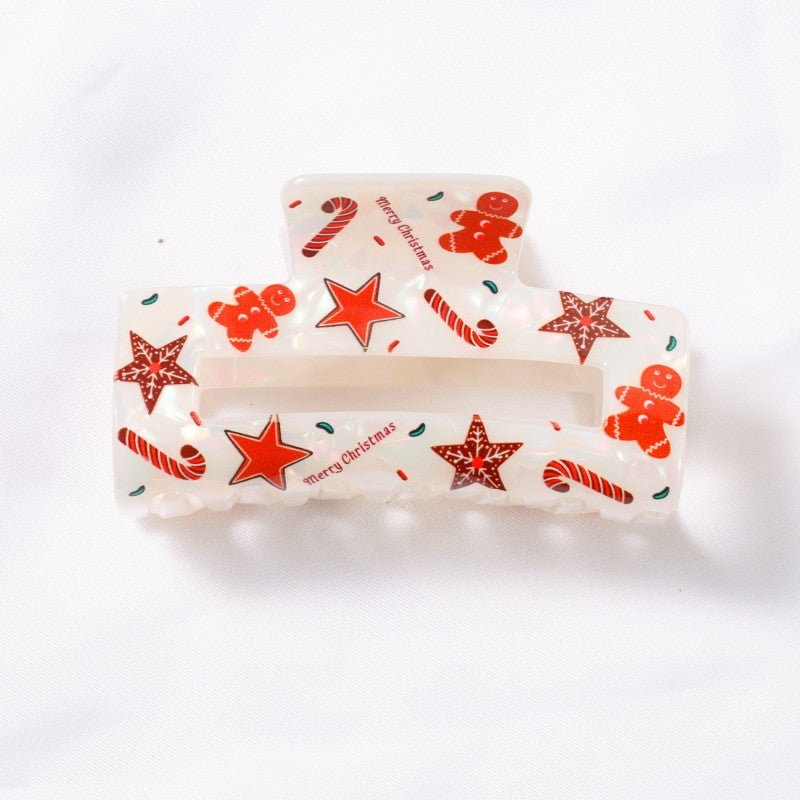 CHRISTMAS TREE SANTA HOLIDAY HAIR CLAW | 40H947