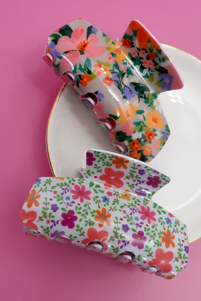 FLORAL FLOWER COTTAGECORE HAIR CLAW CLIPS | 40H954