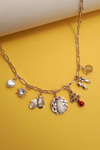 CHARM NECKLACE-CHRISTMAS TREE BOW CHARMS | 80N91783