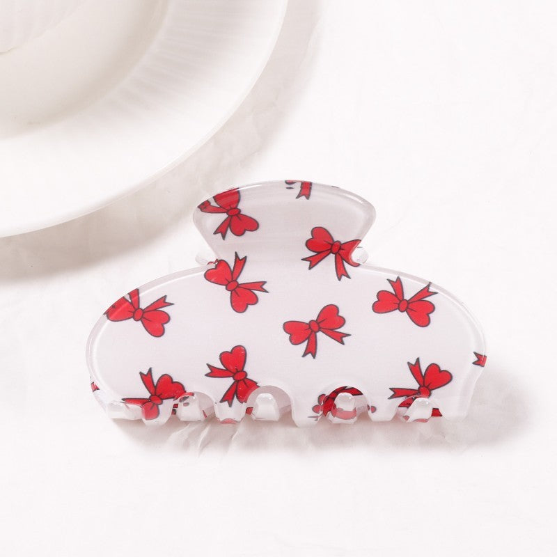 JUMBO BOW FLORAL HAIR CLAW CLIPS | 40H953