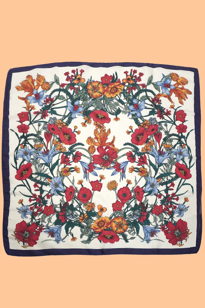 LARGE FLORAL PRINT BANDANA SCARF | 40SC651