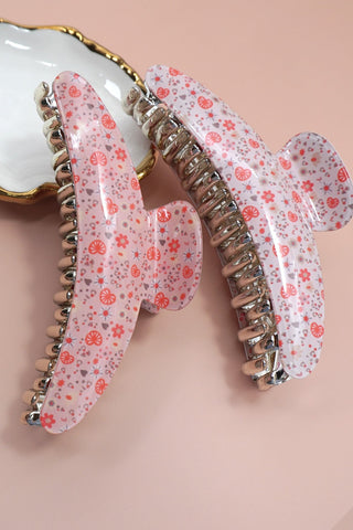 LARGE FLORAL DITSY COTTAGECORE HAIR CLAW CLIPS | 40H955