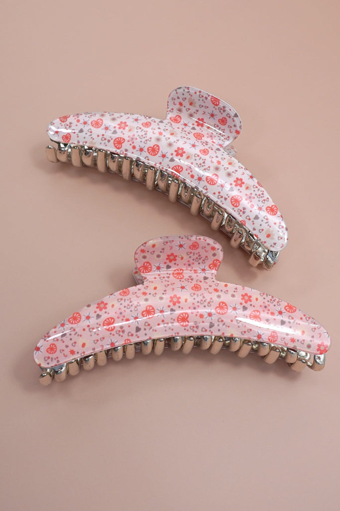 LARGE FLORAL DITSY COTTAGECORE HAIR CLAW CLIPS | 40H955