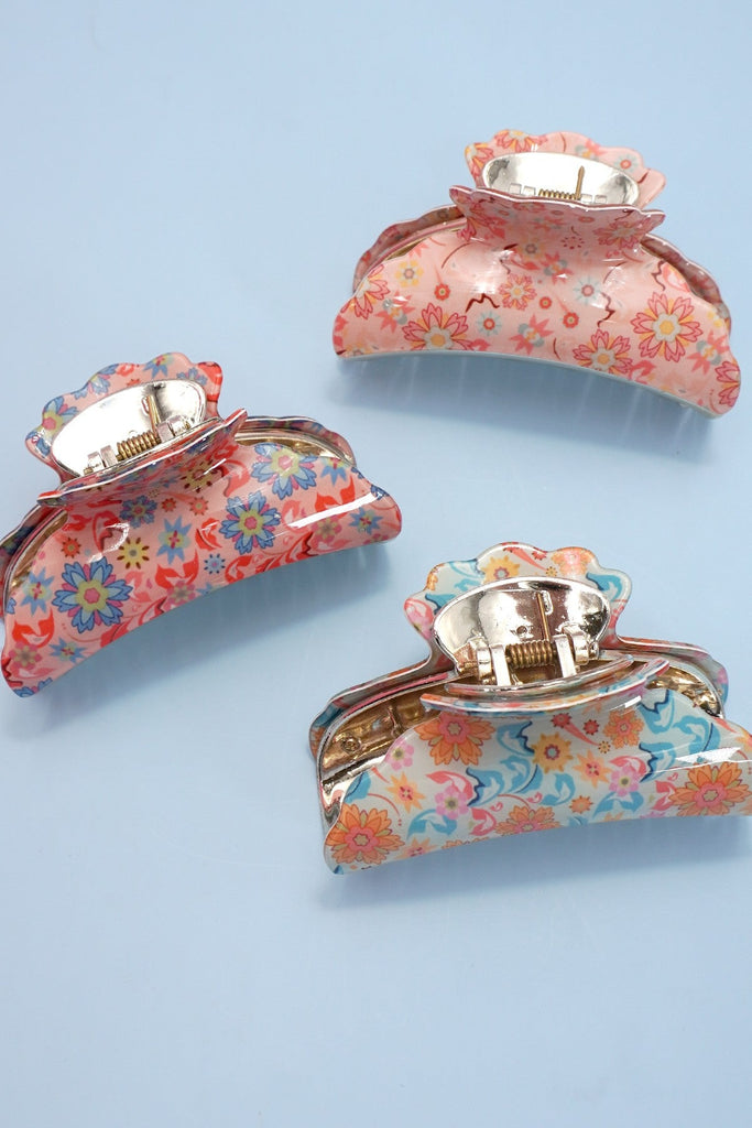 FLORAL FLOWER COTTAGECORE HAIR CLAW CLIPS | 40H956