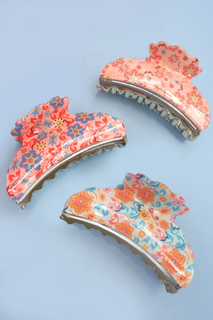 FLORAL FLOWER COTTAGECORE HAIR CLAW CLIPS | 40H956