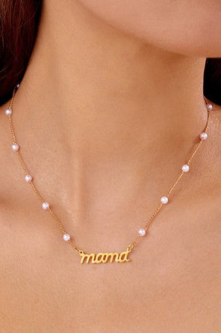 18K STAINLESS STEEL TARNISH FREE MAMA NECKLACE | 40NK9510