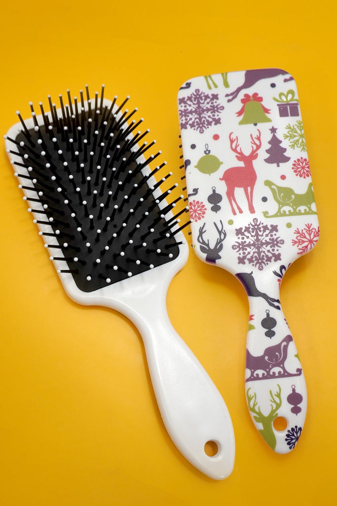 CHRISTMAS HOLIDAY DETANGLE PADDLE HAIR BRUSH COMB | 40HC106